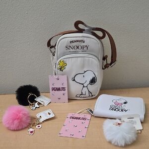 Peanuts Snoopy Crossbody Bag Set - White and Black
